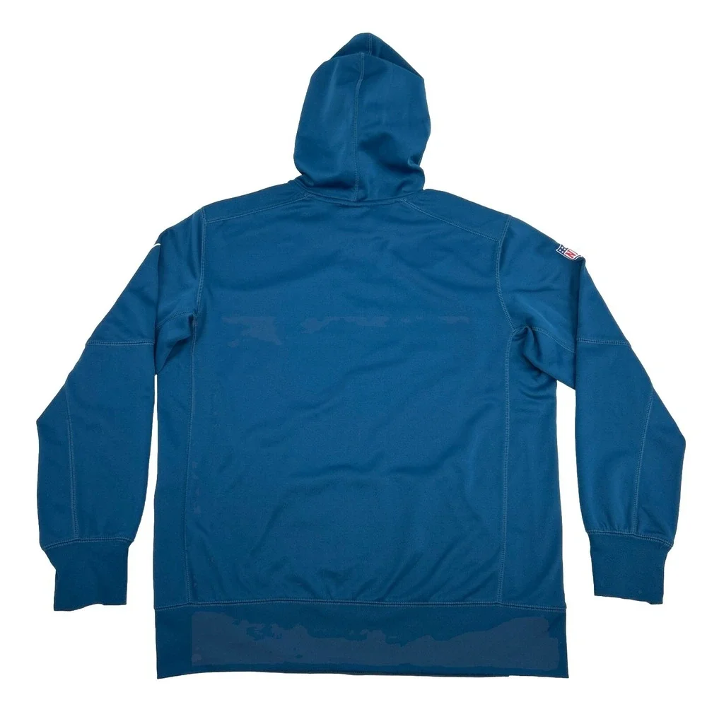Miami Dolphins Sweatshirt Mens L Marine Blue Nike On Field Therma-Fit Hoodie NFL